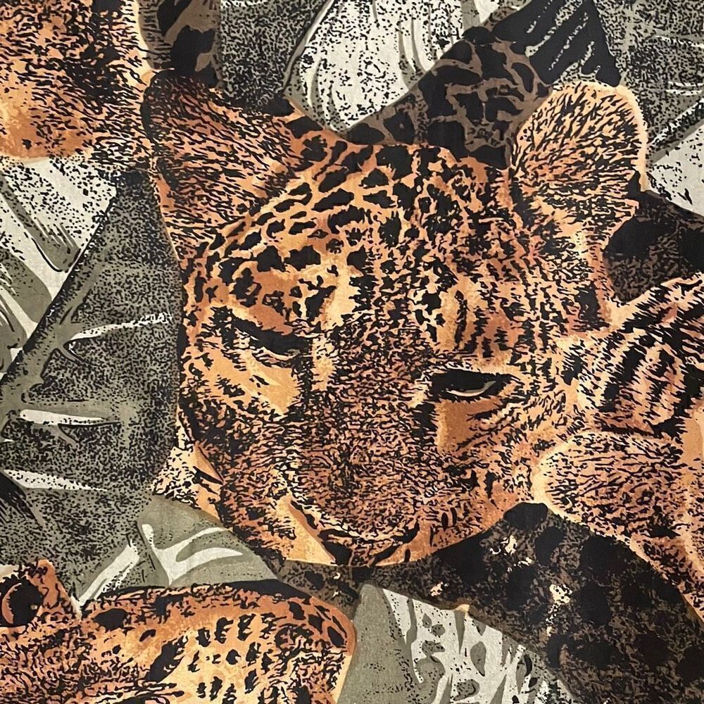 Silk Touch leopard and leaves print hand washable silk simple tunic XL - Picture 2 of 8